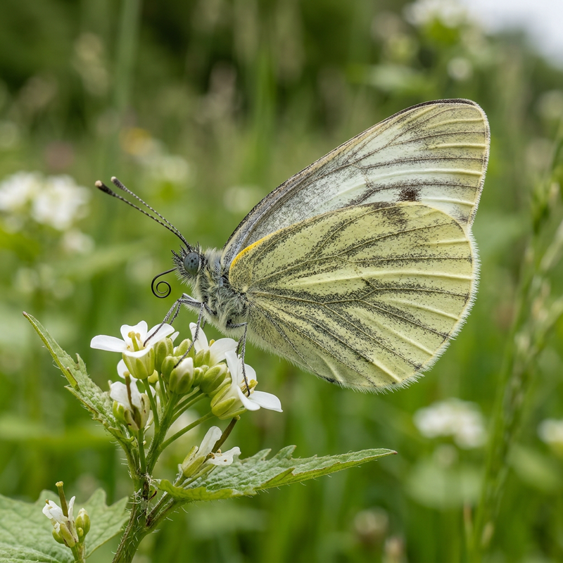 Grünader-Weißling (Pieris napi), KI-Illustration