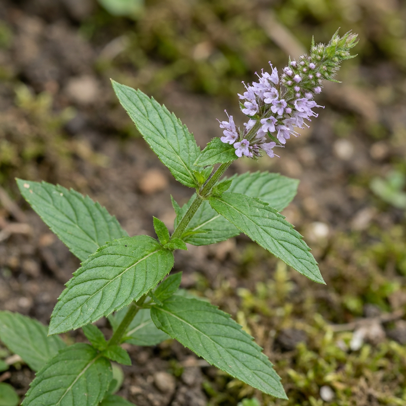 Grüne Minze (Mentha spicata), KI-Illustration