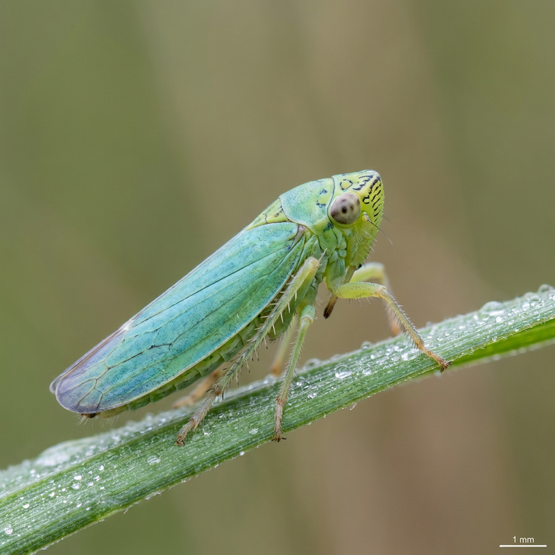 Grüne Zikade (Cicadella viridis), KI-Illustration