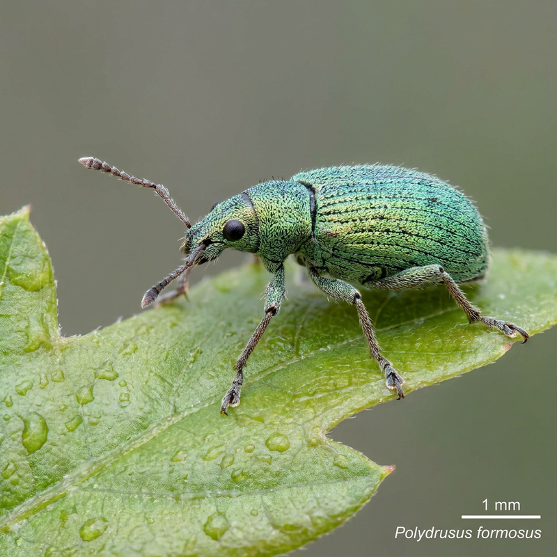 Grüner Glanzrüssler (Polydrusus formosus), KI-Illustration