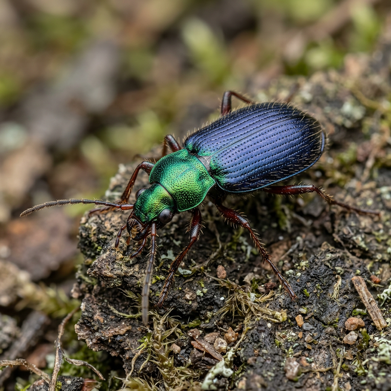 Grüner Schnellläufer (Lebia chlorocephala), KI-Illustration