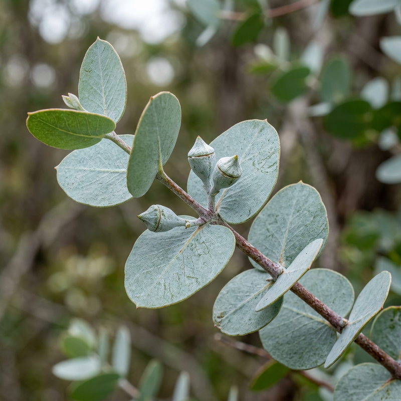 Gunn-Eukalyptus (Eucalyptus gunnii), KI-Illustration