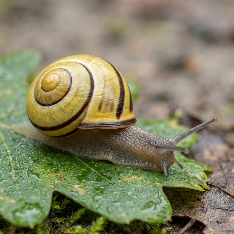 Hain-Bänderschnecke (Cepaea nemoralis), KI-Illustration