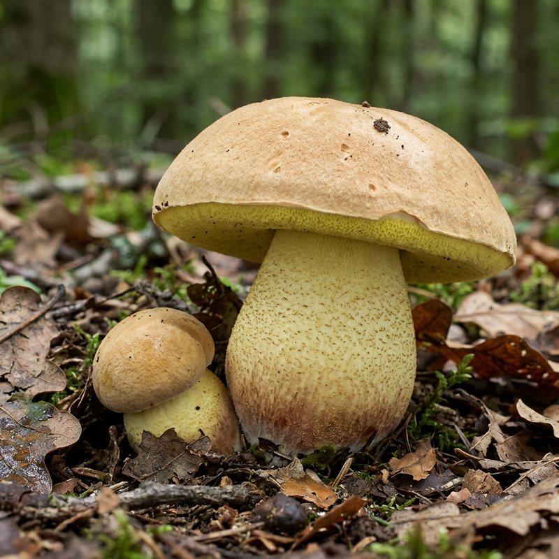 Halbnetziger Filzröhrling (Hemileccinum impolitum), KI-Illustration