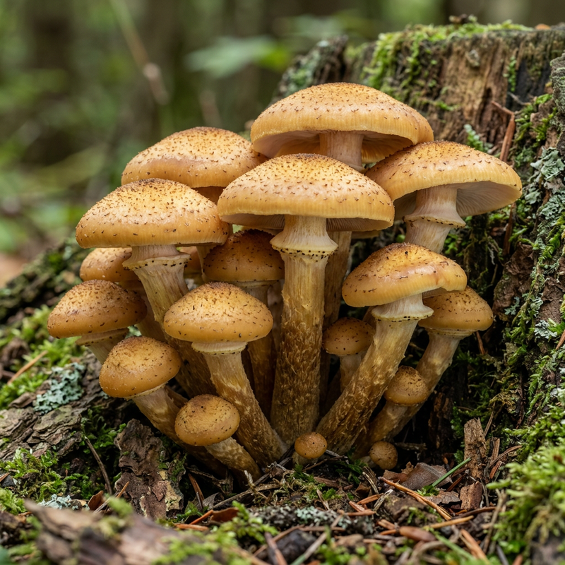 Hallimasch (Gattung) (Armillaria), KI-Illustration