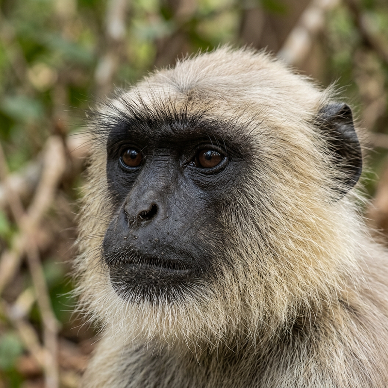 Hanuman-Langur (Semnopithecus entellus), KI-Illustration