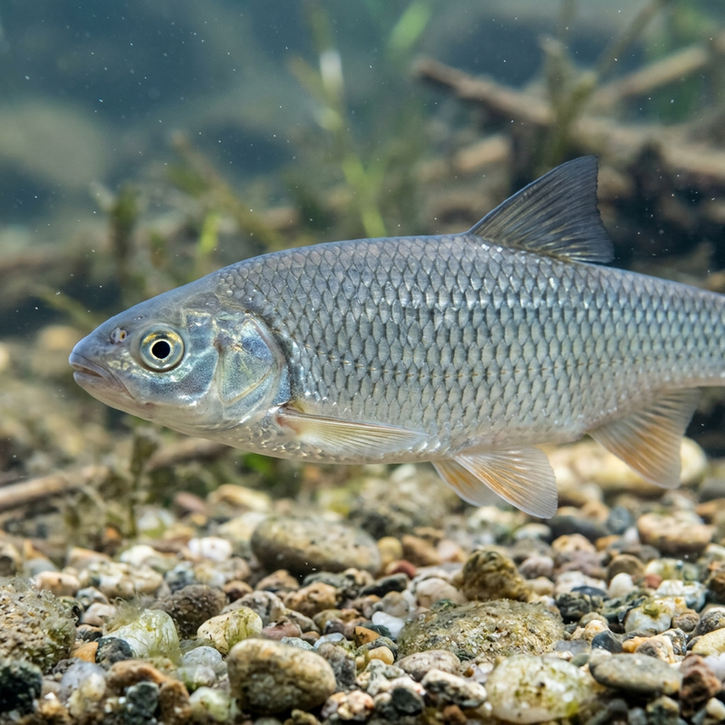 Hasel (Leuciscus leuciscus), KI-Illustration