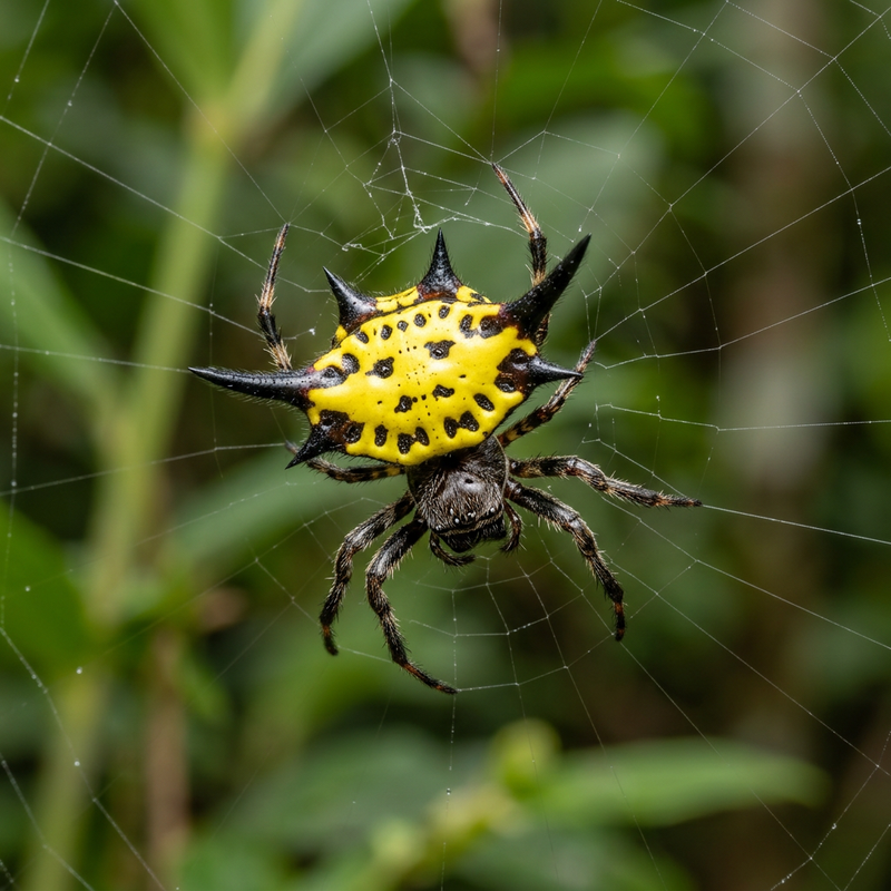 Hasselts Dornspinne (Gasteracantha hasselti), KI-Illustration
