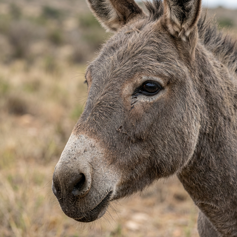 Hausesel (Equus asinus), KI-Illustration