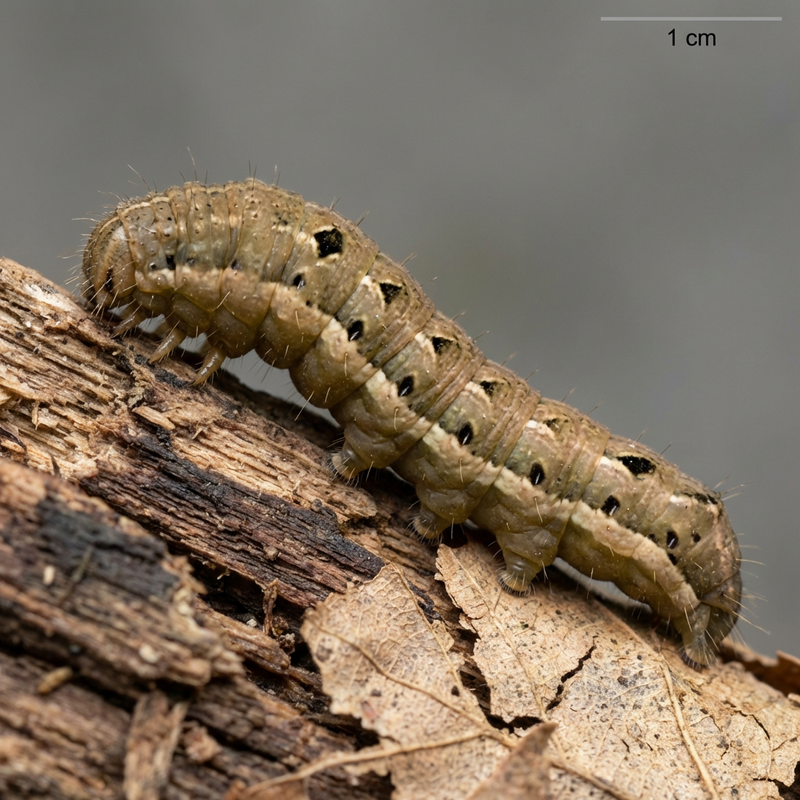 Hausmutter Raupe In Der Wohnung (Noctua pronuba), KI-Illustration