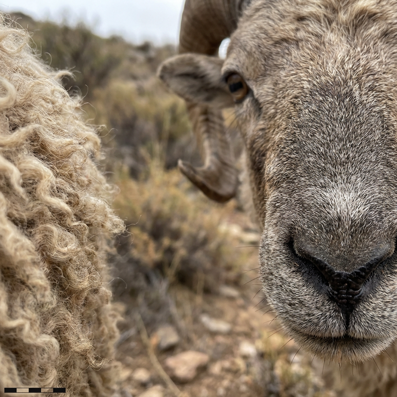 Hausschaf (Ovis gmelini), KI-Illustration