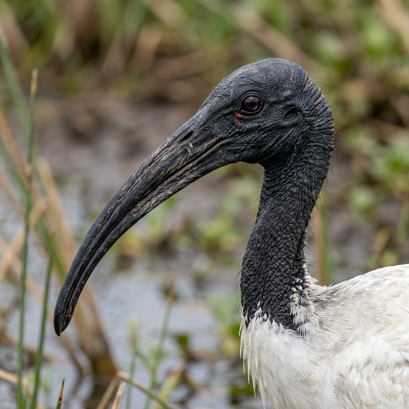 Heiliger Ibis (Threskiornis aethiopicus), KI-Illustration