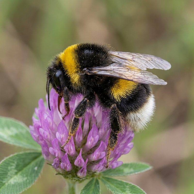 Helle Erdhummel (Bombus lucorum), KI-Illustration