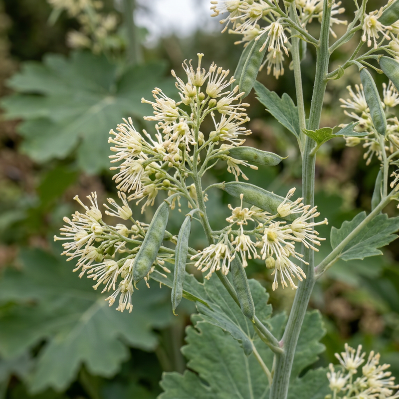 Herzblättriger Federmohn (Macleaya cordata), KI-Illustration