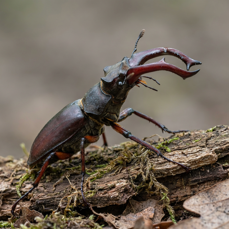 Hirschkäfer (Lucanus cervus), KI-Illustration