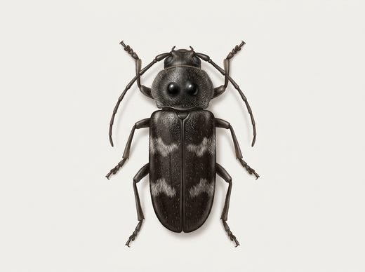 Hausbock (Hylotrupes bajulus) von oben