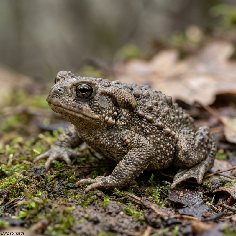 Iberische Erdkröte (Bufo spinosus), KI-Illustration