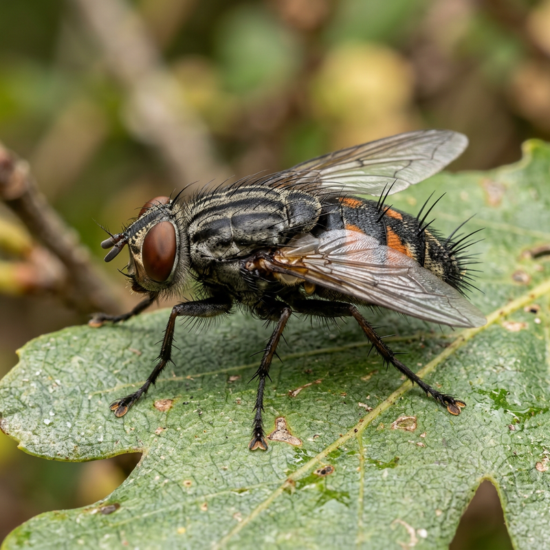 Igel-Raupenfliege (Tachina fera), KI-Illustration