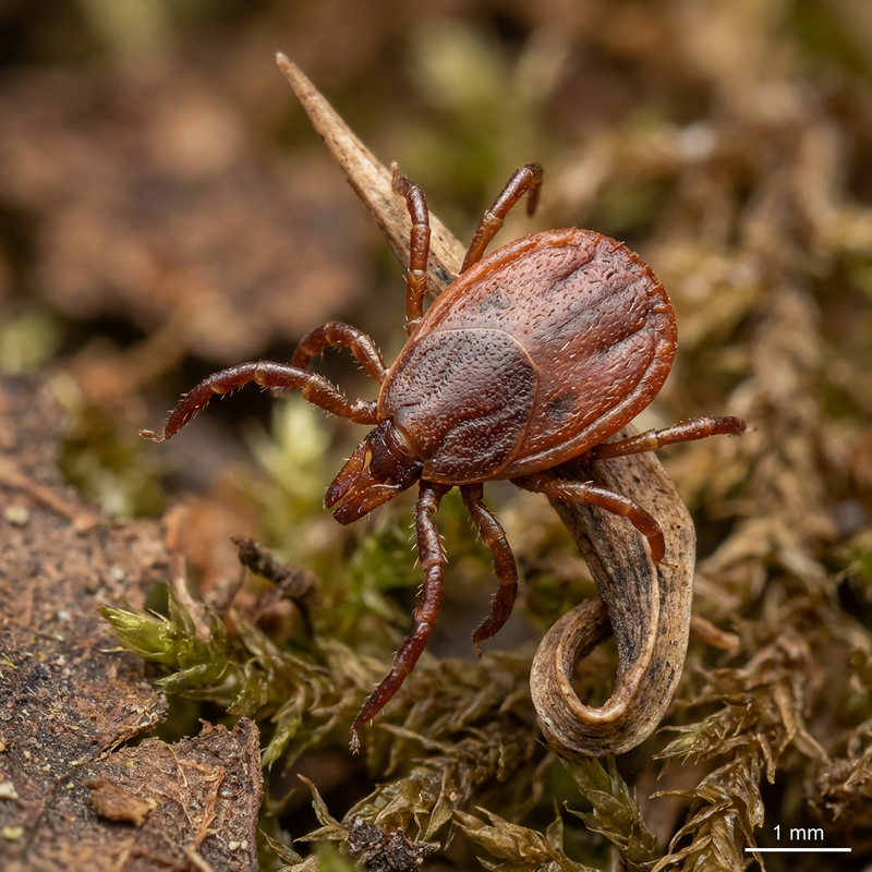Igelzecke (Ixodes hexagonus), KI-Illustration