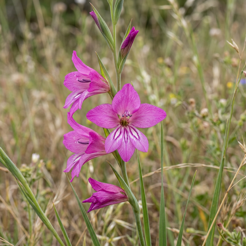 Italienische Siegwurz (Gladiolus italicus), KI-Illustration
