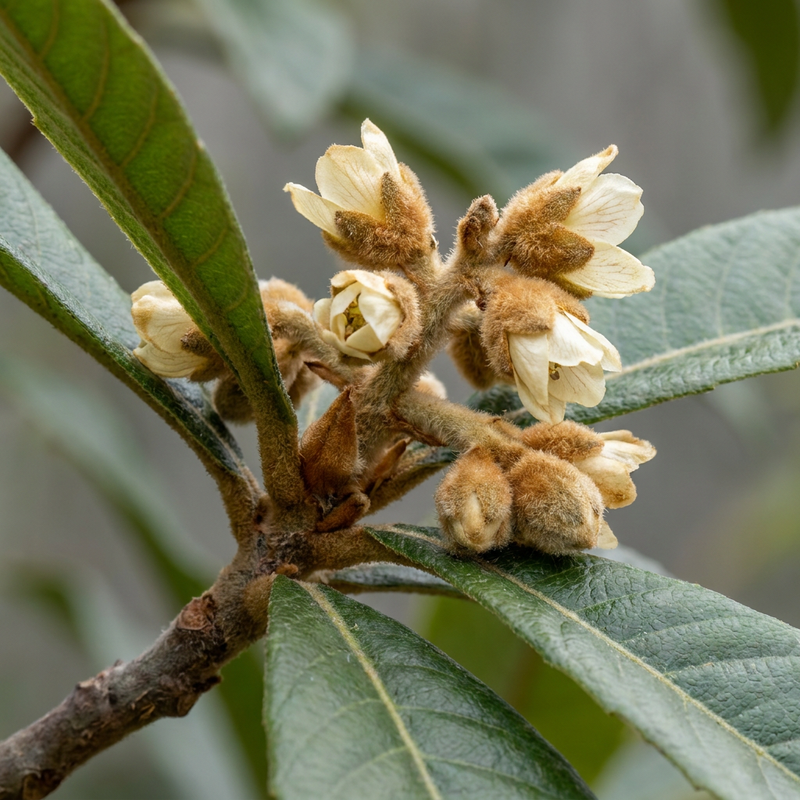 Japanische Wollmispel (Eriobotrya japonica), KI-Illustration