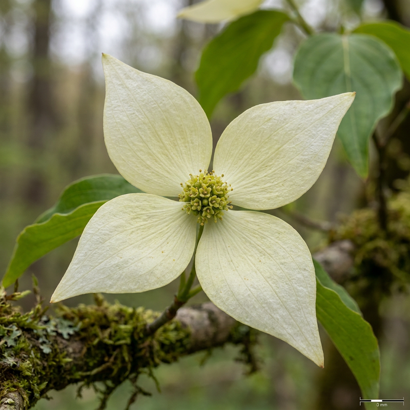 Japanischer Blumen-Hartriegel (Cornus kousa), KI-Illustration