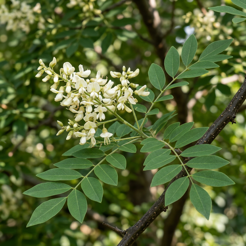 Japanischer Schnurbaum (Styphnolobium japonicum), KI-Illustration
