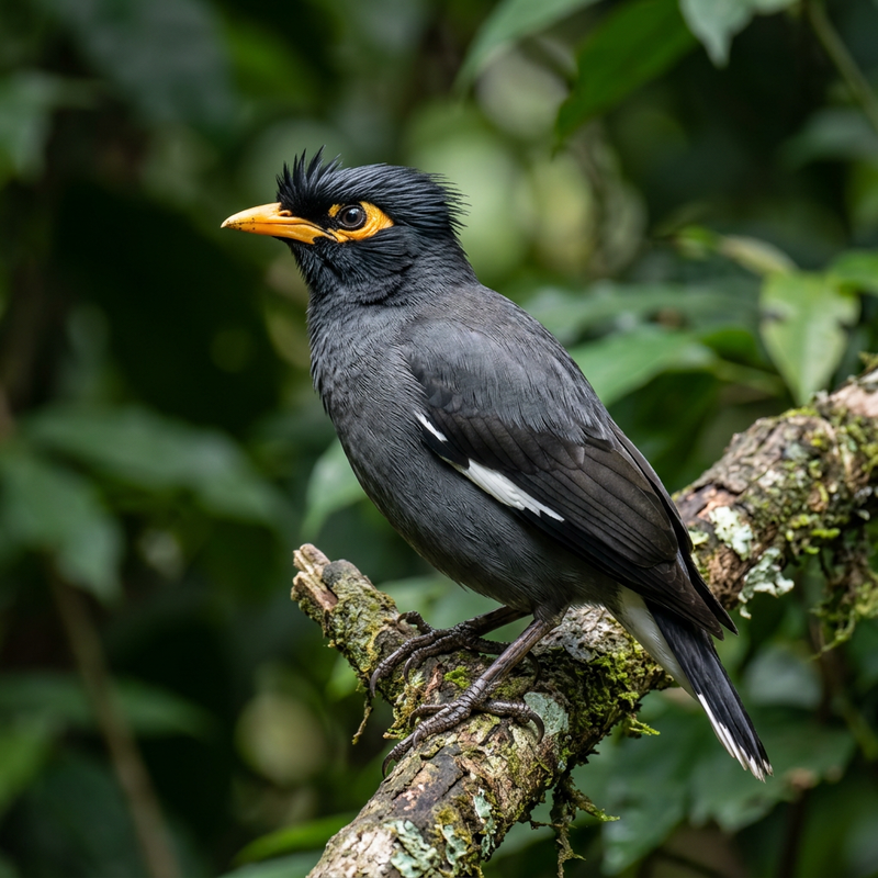 Javanermaina (Acridotheres javanicus), KI-Illustration