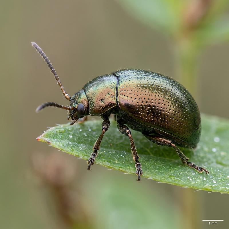 Johanniskraut-Blattkäfer (Chrysolina varians), KI-Illustration