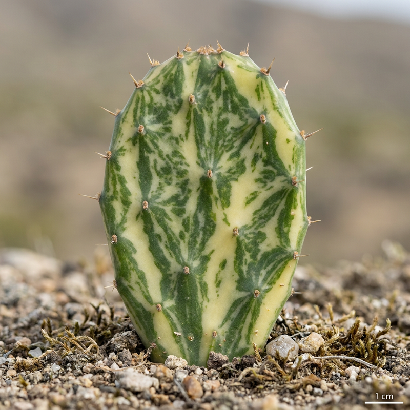 Josephs-Stab-Kaktus (Opuntia monacantha variegata), KI-Illustration