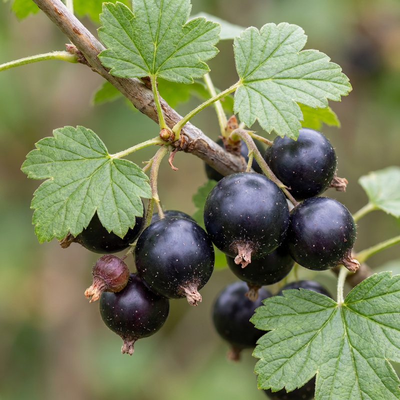 Jostabeere (Ribes nigrum), KI-Illustration