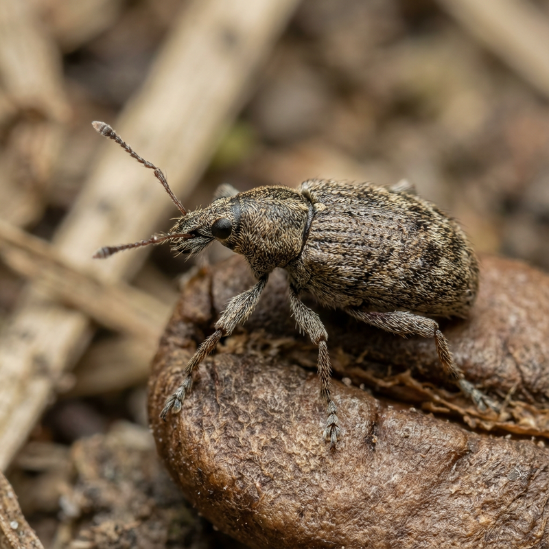 Kaffeebohnenkäfer (Aracerus fasciculatus), KI-Illustration