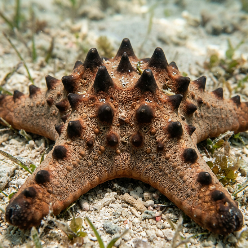 Kakaoseestern (Protoreaster nodosus), KI-Illustration