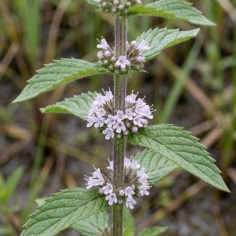 Kanadische Minze (Mentha canadensis), KI-Illustration