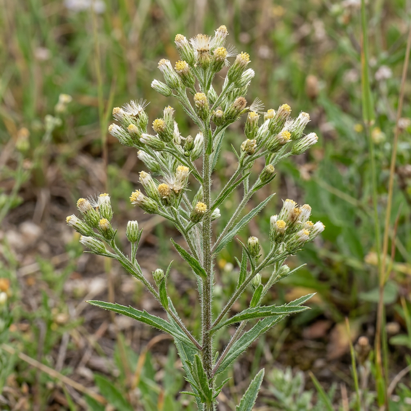 Kanadisches Berufkraut (Conyza canadensis), KI-Illustration