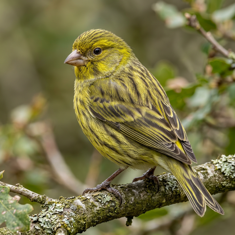 Kanarienvogel (Serinus canaria), KI-Illustration