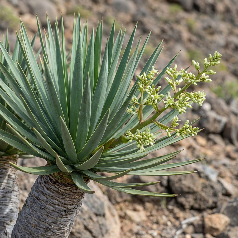 Kanarischer Drachenbaum (Dracaena draco), KI-Illustration