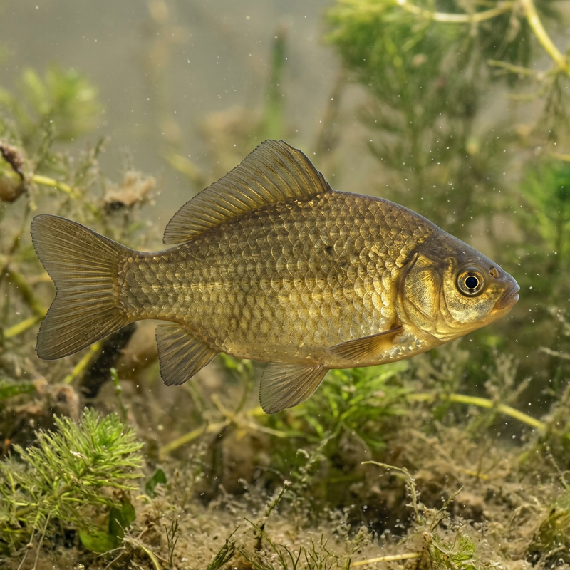 Karausche (Carassius carassius), KI-Illustration
