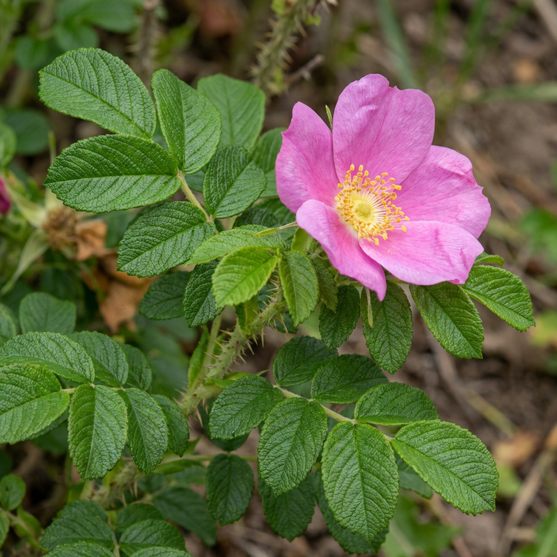 Kartoffel-Rose (Rosa rugosa), KI-Illustration