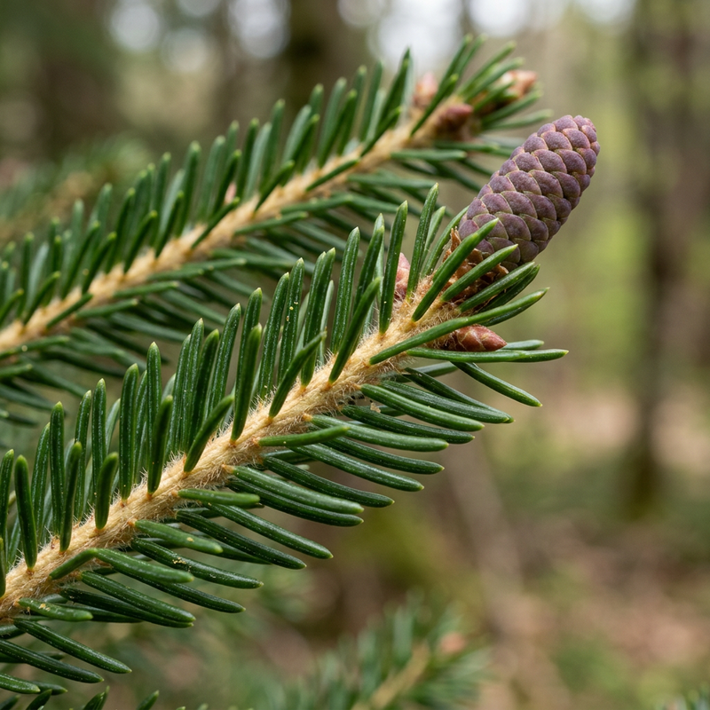 Kaukasus-Fichte (Picea orientalis), KI-Illustration