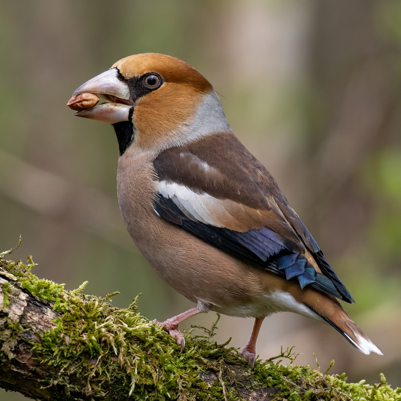 Kernbeißer (Coccothraustes coccothraustes), KI-Illustration