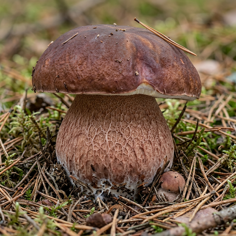 Kiefern-Steinpilz (Boletus pinophilus), KI-Illustration