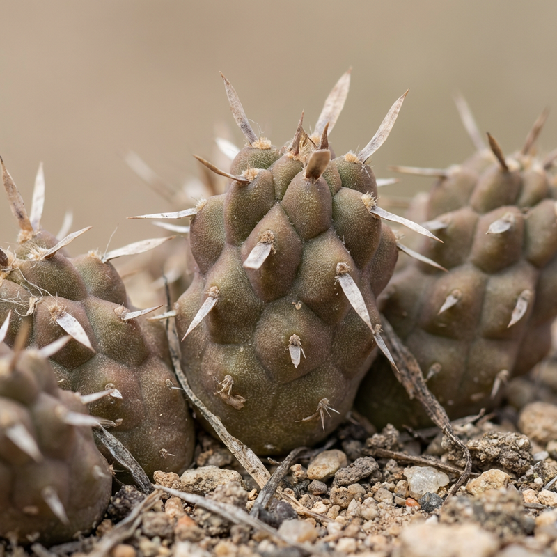Kiefernzapfenkaktus (Tephrocactus articulatus), KI-Illustration