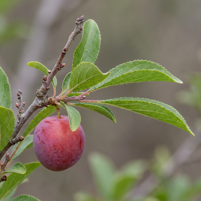 Kirschpflaume (Prunus cerasifera), KI-Illustration
