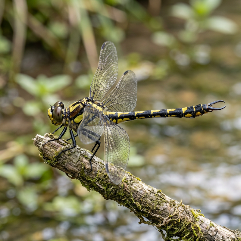 Kleine Zangenlibelle (Onychogomphus forcipatus), KI-Illustration