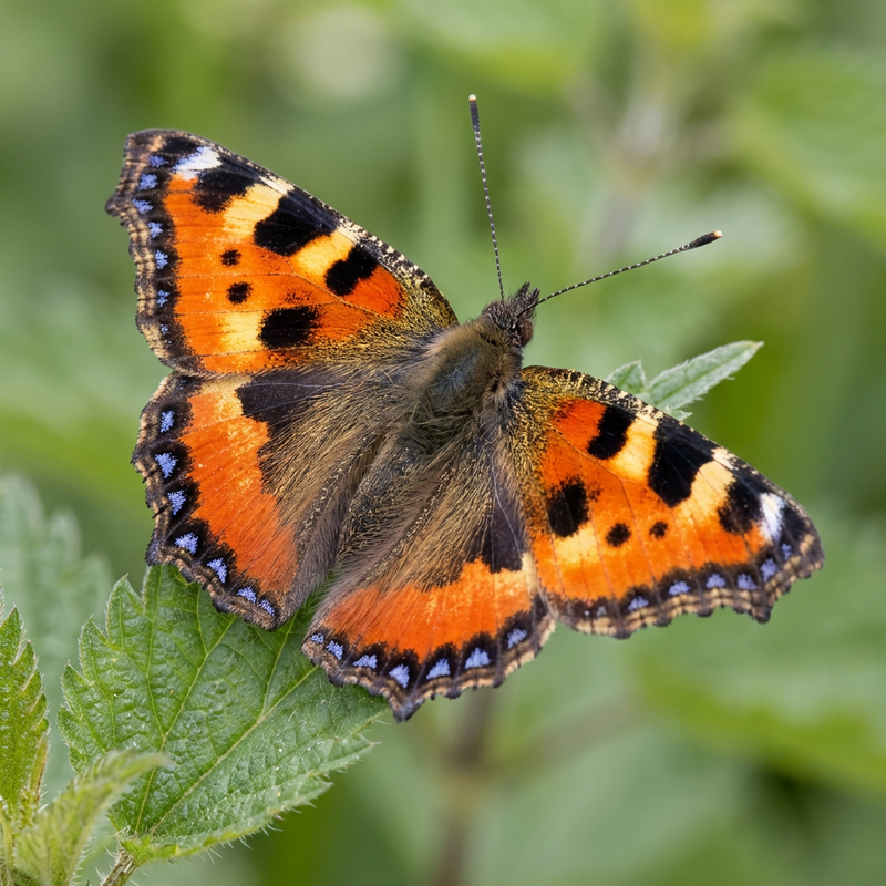 Kleiner Fuchs (Aglais urticae), KI-Illustration