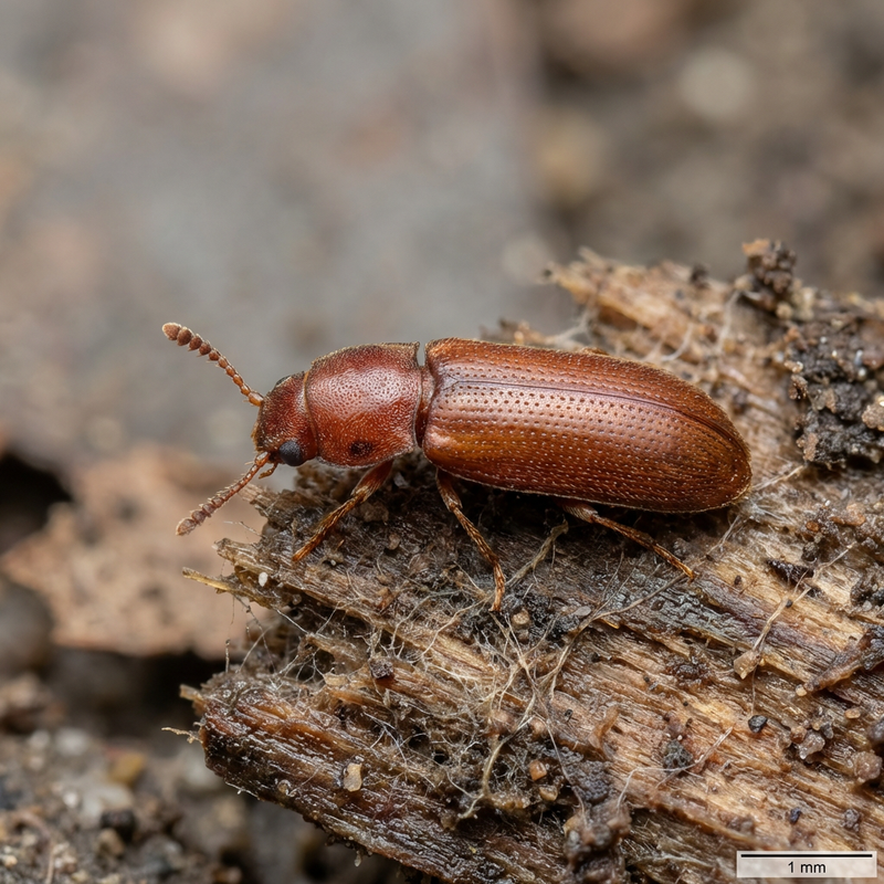 Kleiner Moderkäfer (Corticaria fulva), KI-Illustration