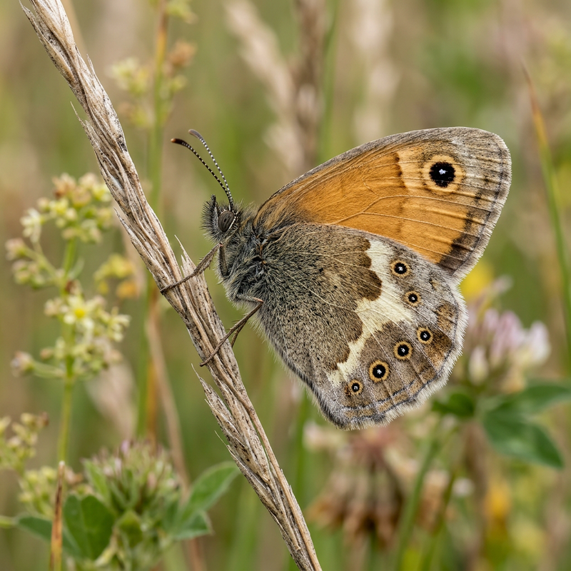 Kleines Wiesenvögelchen (Coenonympha pamphilus), KI-Illustration