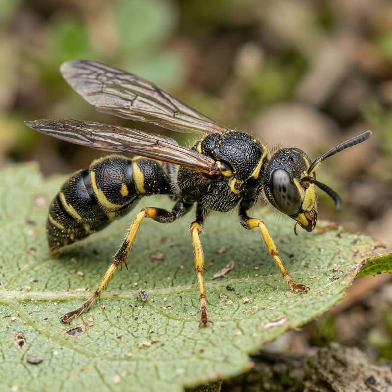 Knotenwespe (Cerceris), KI-Illustration