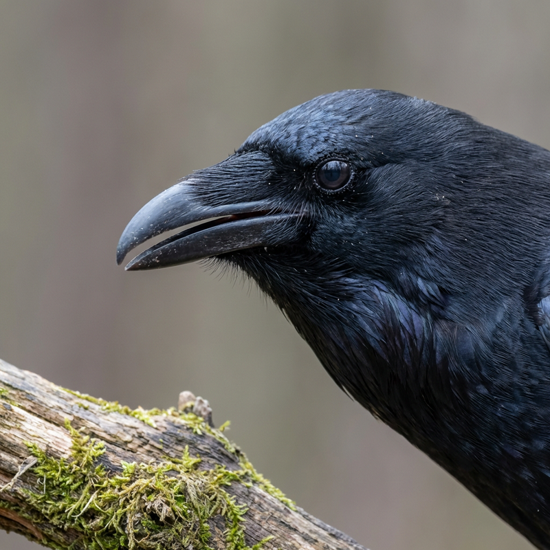 Kolkrabe (Corvus corax), KI-Illustration